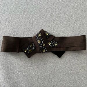 BCBGMAXAZRIA Jewel Ribbon Snap Belt
